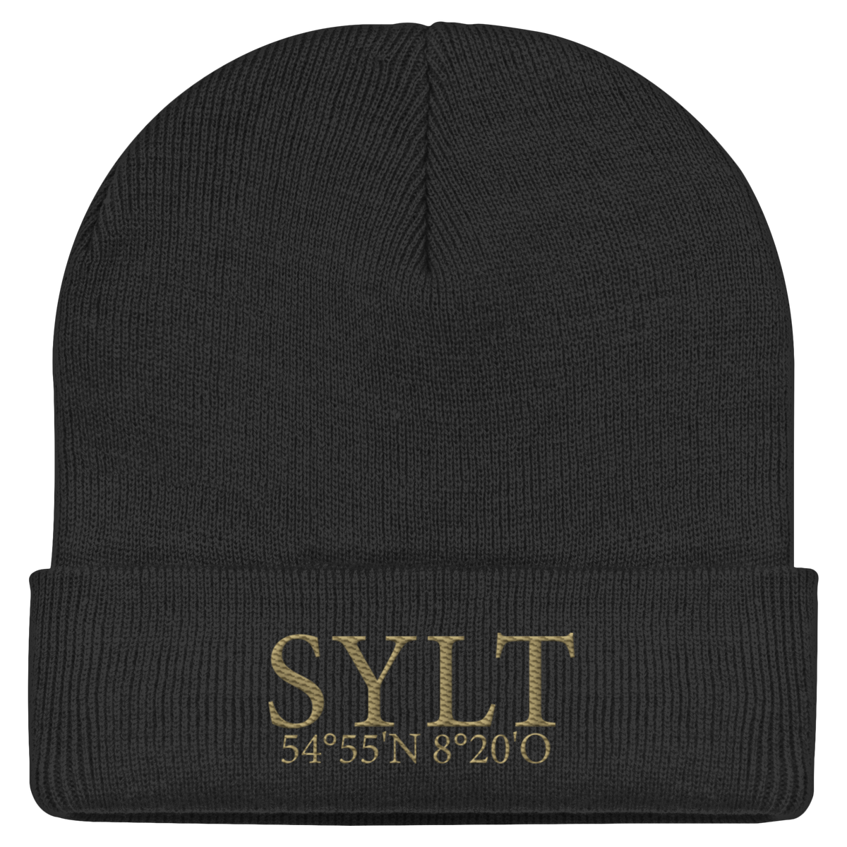 SYLT mit Koordinaten (Stick Gold) - Classic Beanie