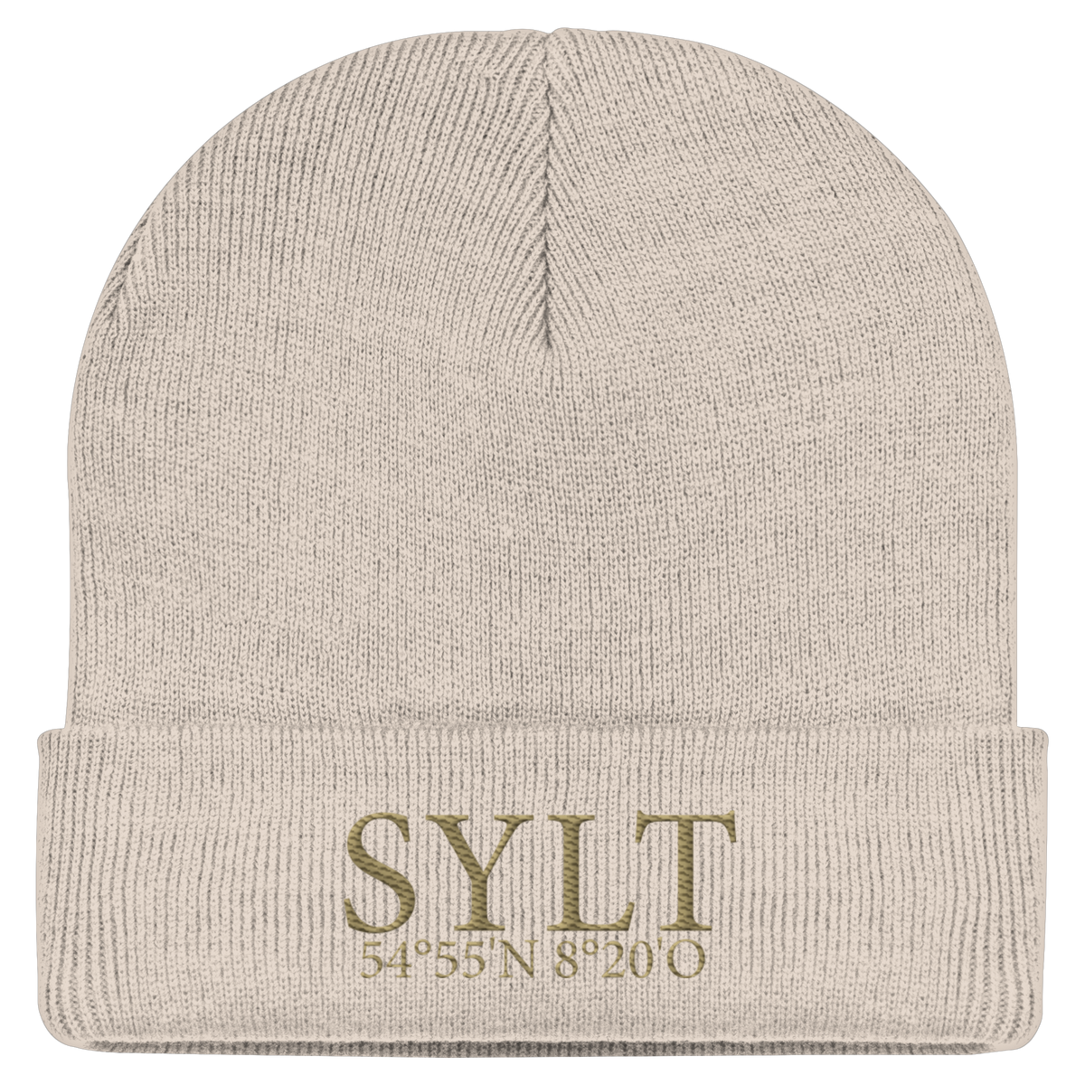 SYLT mit Koordinaten (Stick Gold) - Classic Beanie