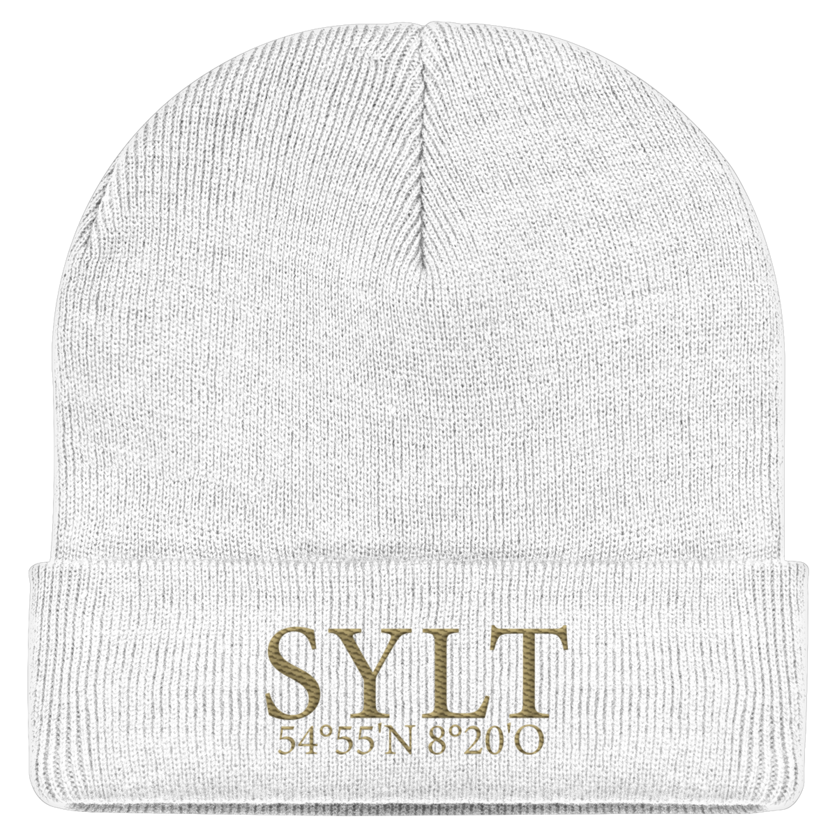 SYLT mit Koordinaten (Stick Gold) - Classic Beanie