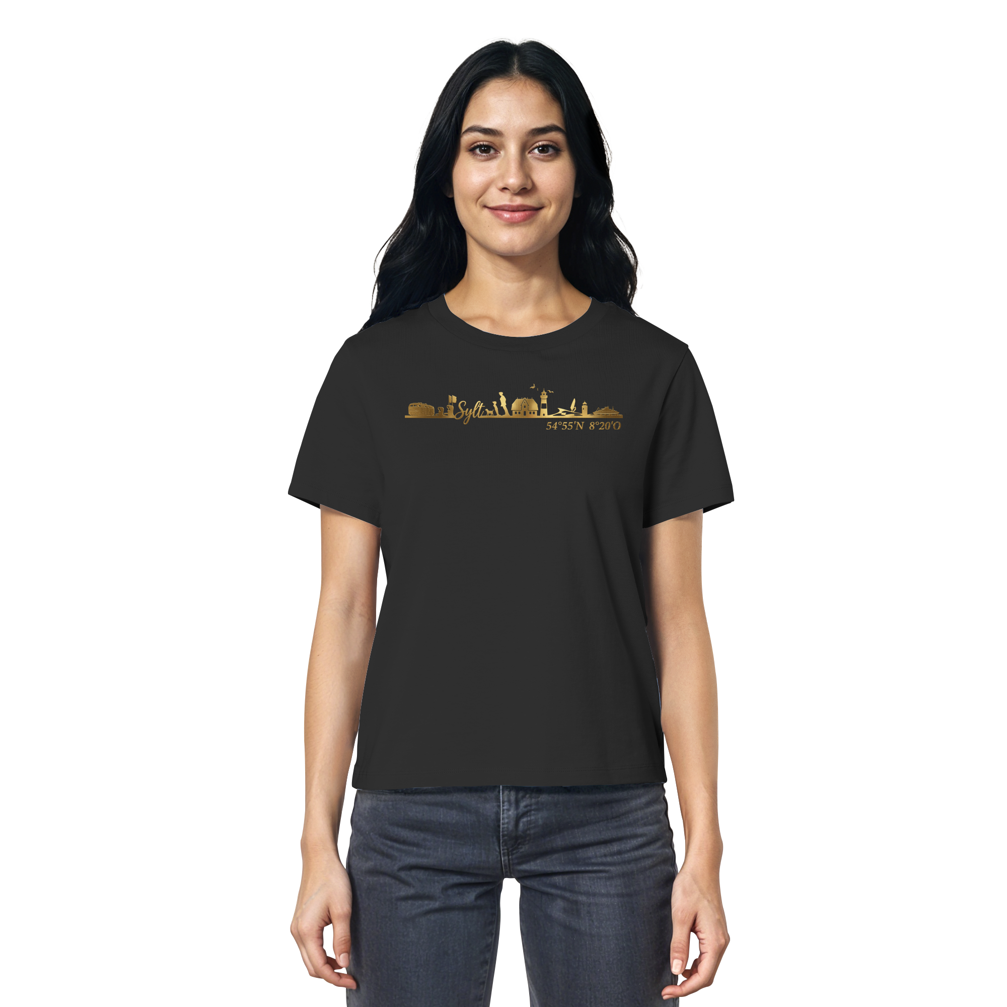 Skyline III - Frauen Premium T-Shirt GoldArt