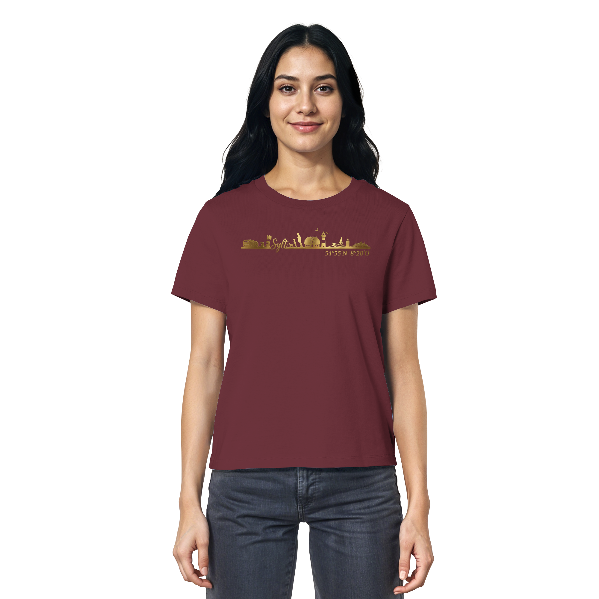 Skyline III - Frauen Premium T-Shirt GoldArt