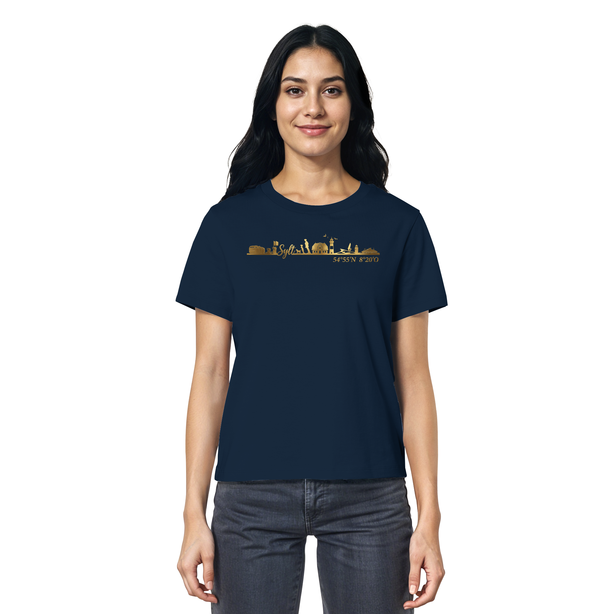 Skyline III - Frauen Premium T-Shirt GoldArt