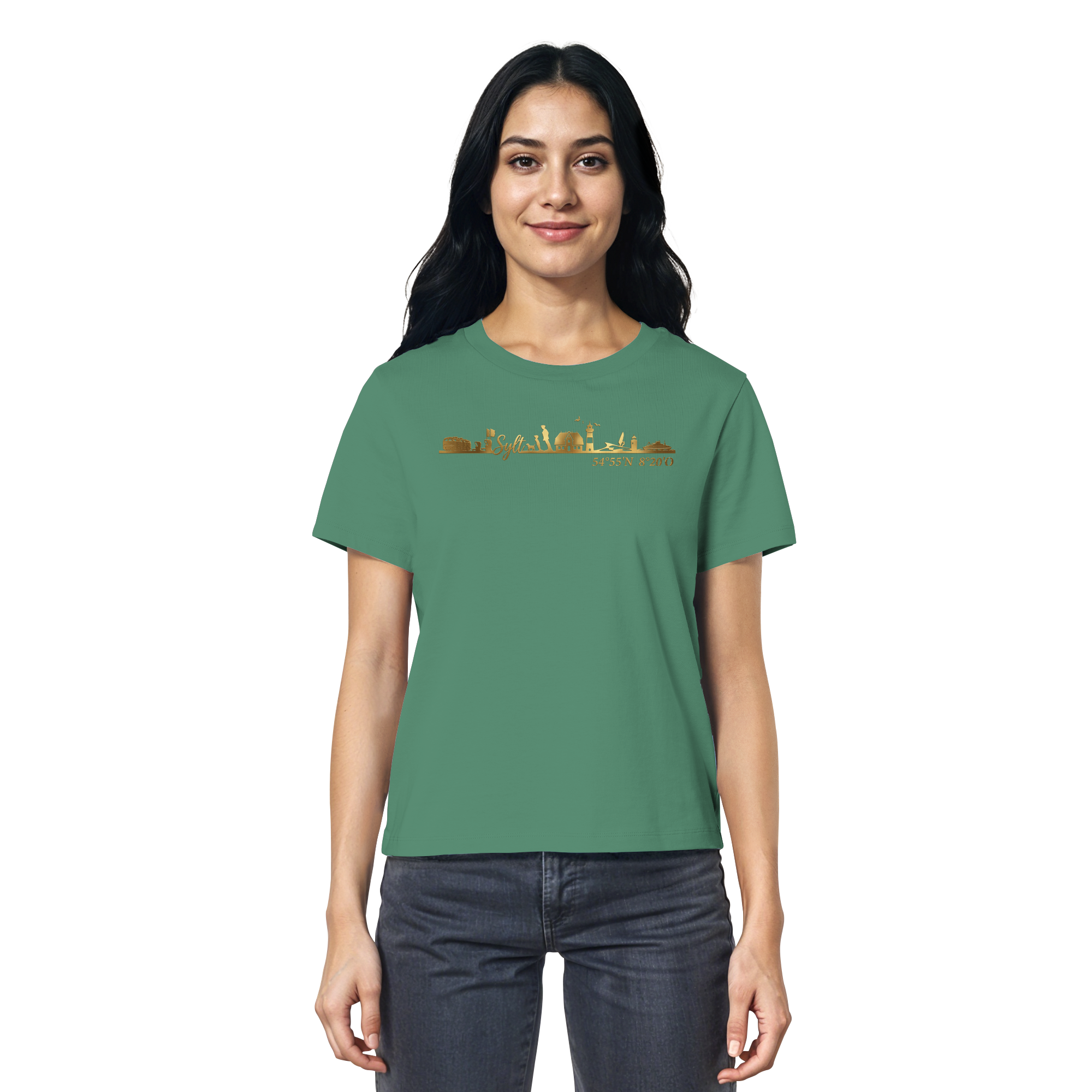 Skyline III - Frauen Premium T-Shirt GoldArt