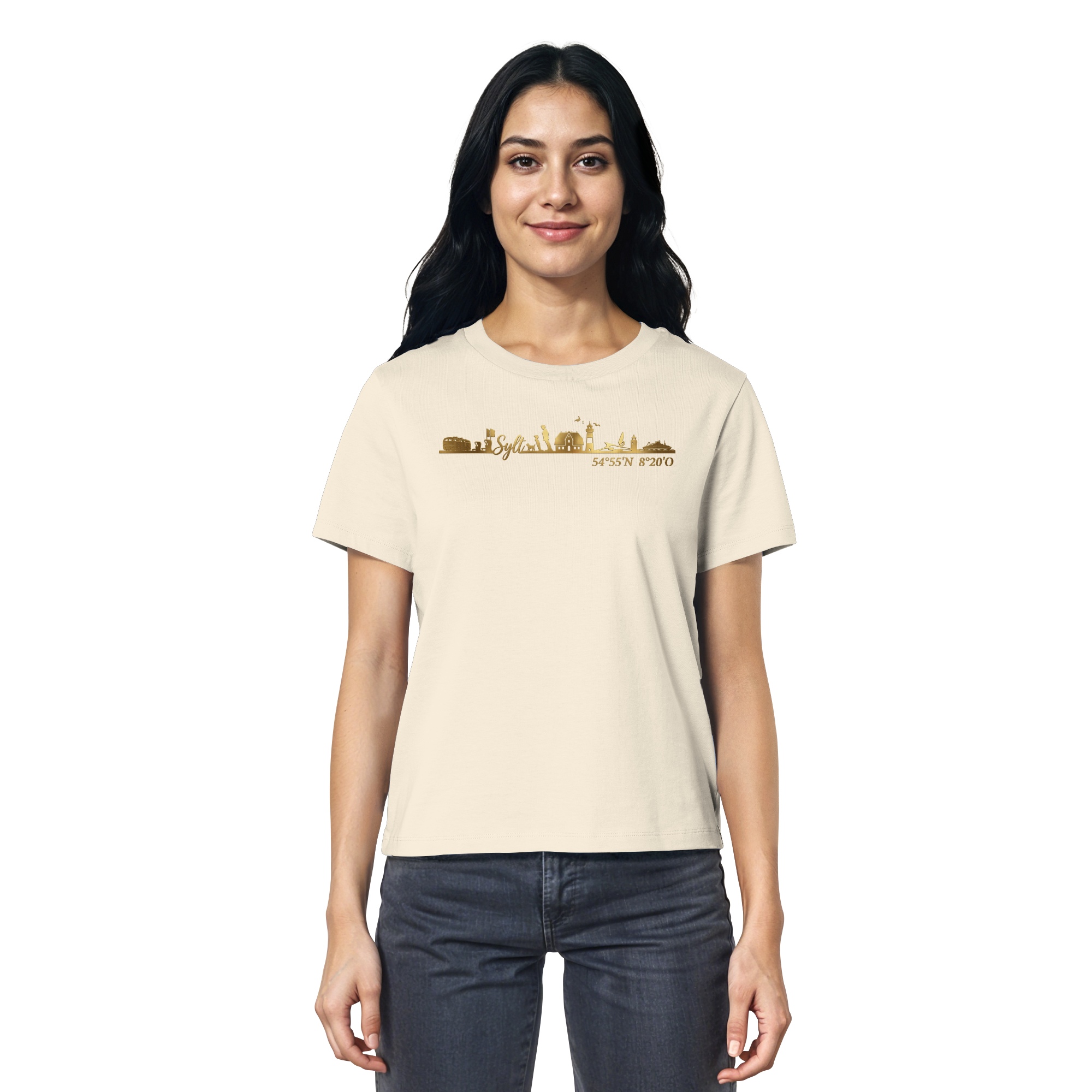 Skyline III - Frauen Premium T-Shirt GoldArt