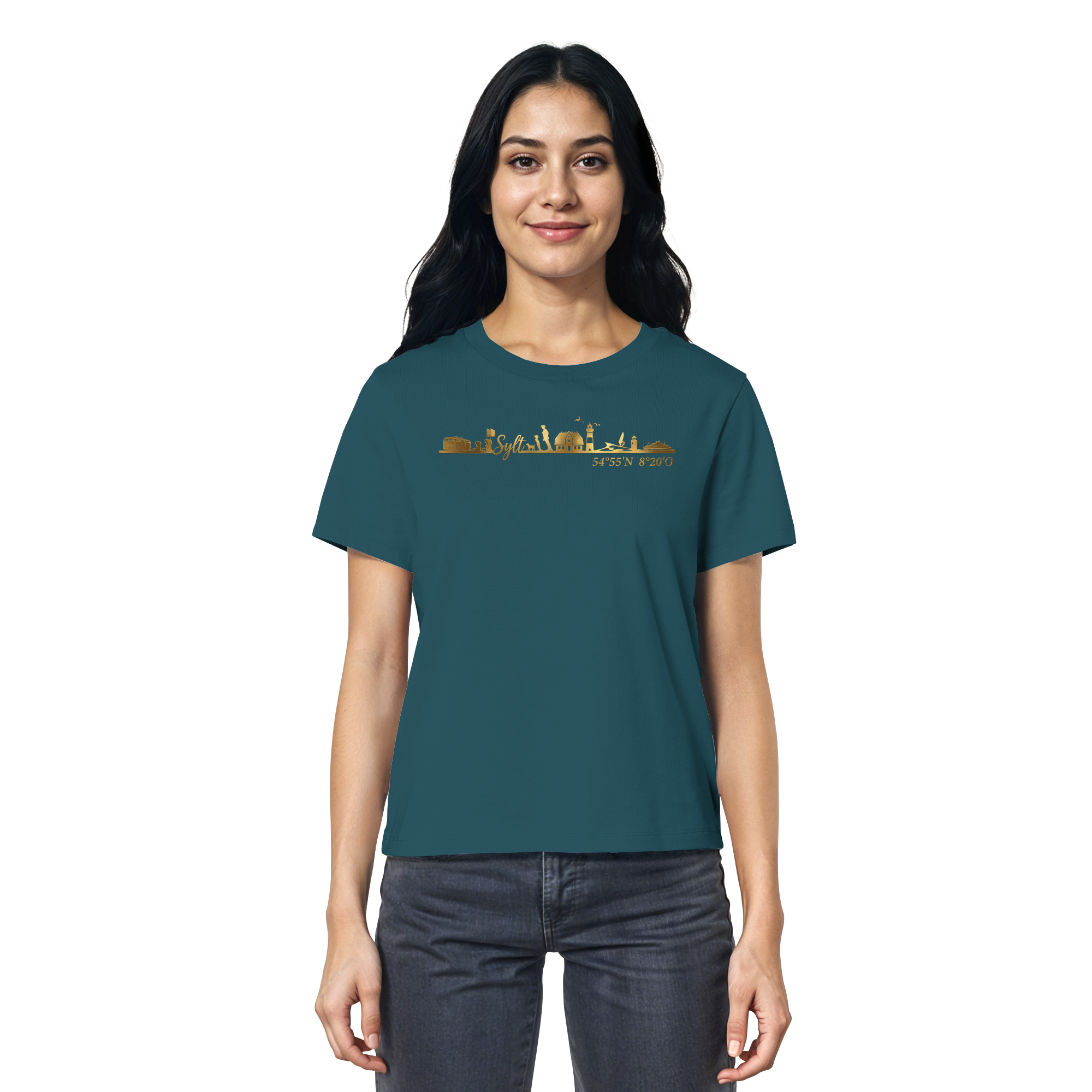 Skyline III - Frauen Premium T-Shirt GoldArt