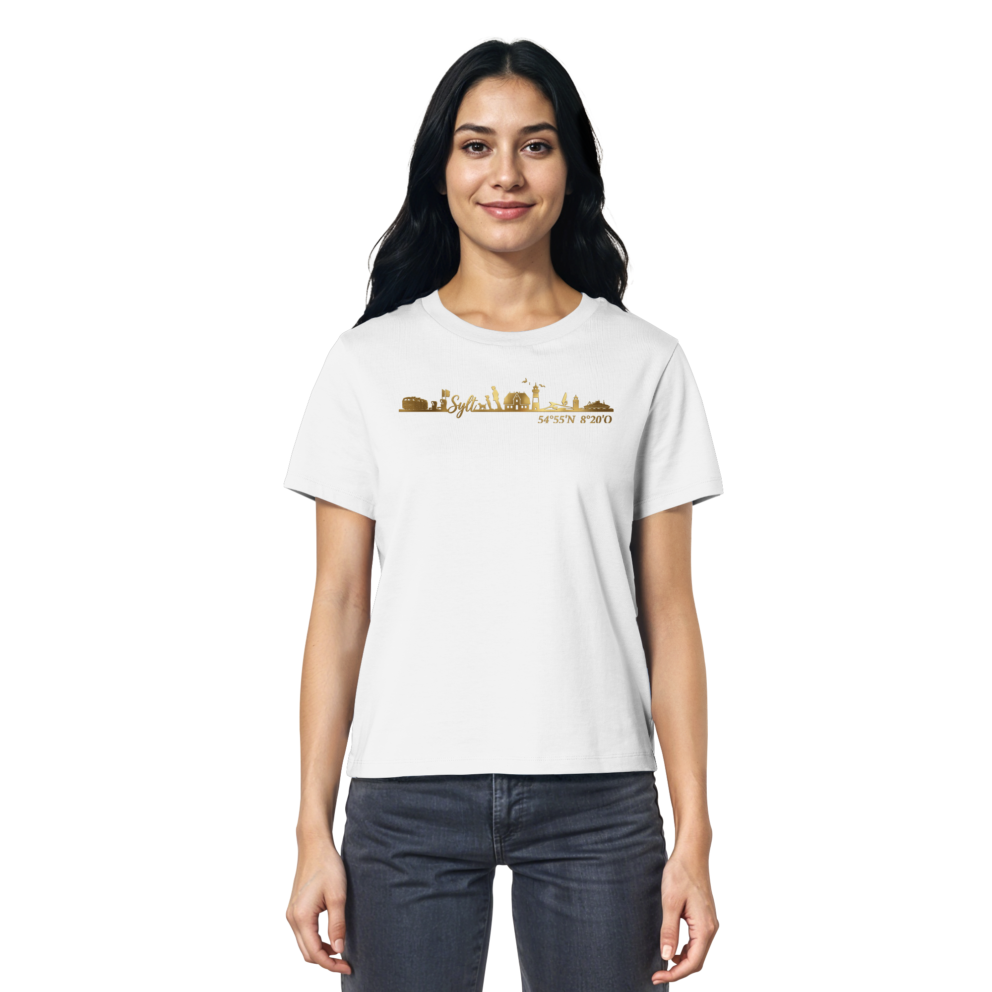 Skyline III - Frauen Premium T-Shirt GoldArt