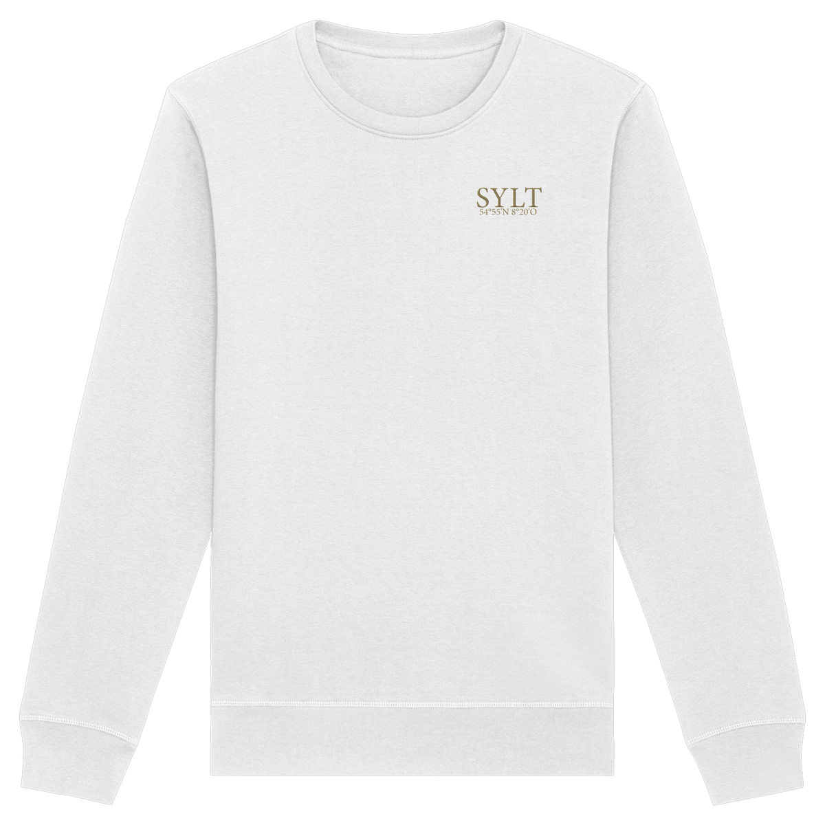 SYLT mit Koordinaten (Stick Gold) - Unisex Sweatshirt