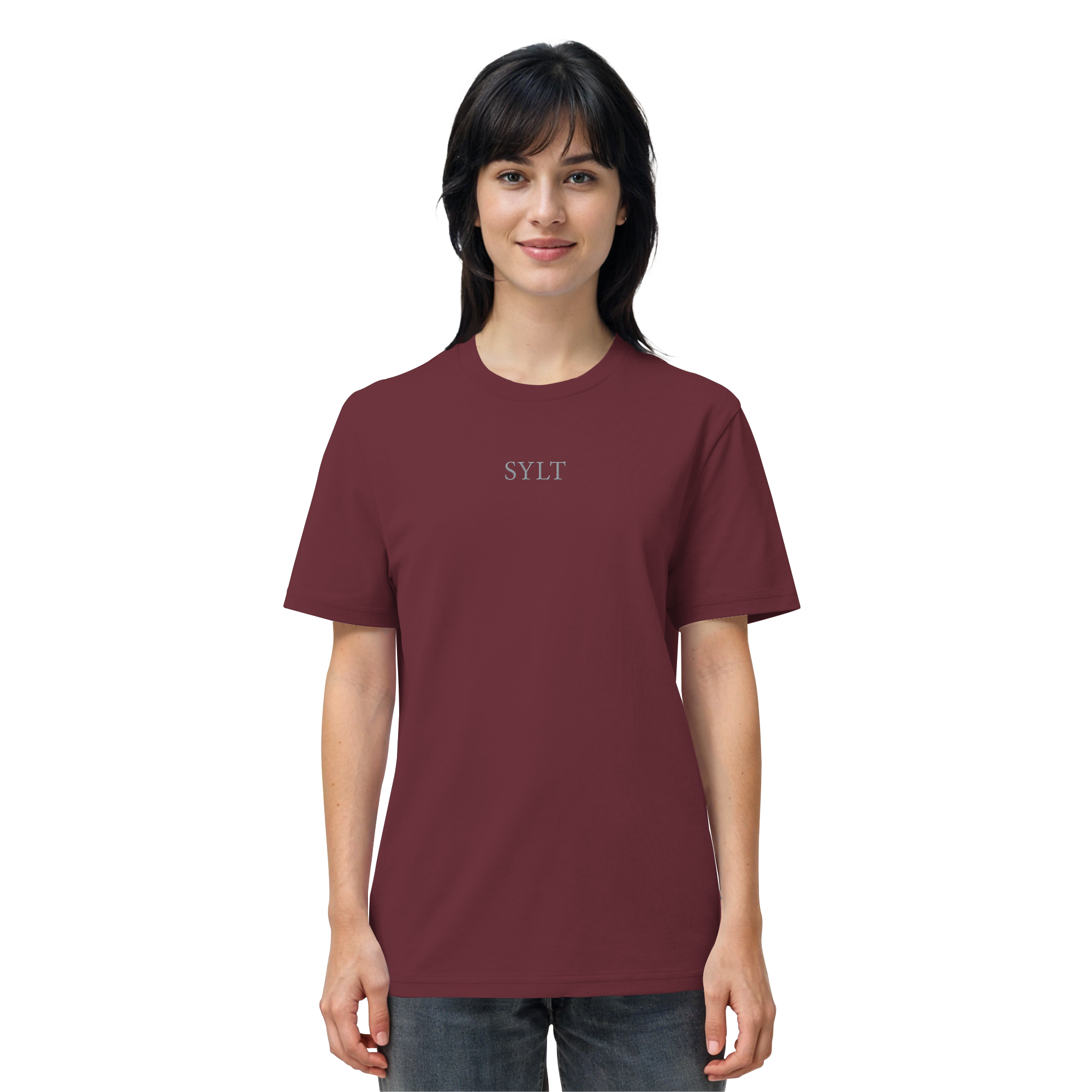 exklusives Sylt Design im Silberstick - Basic T-Shirt