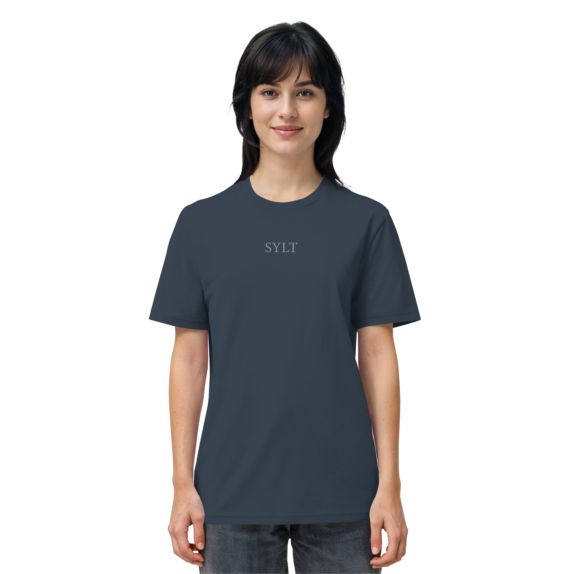 exklusives Sylt Design im Silberstick - Basic T-Shirt