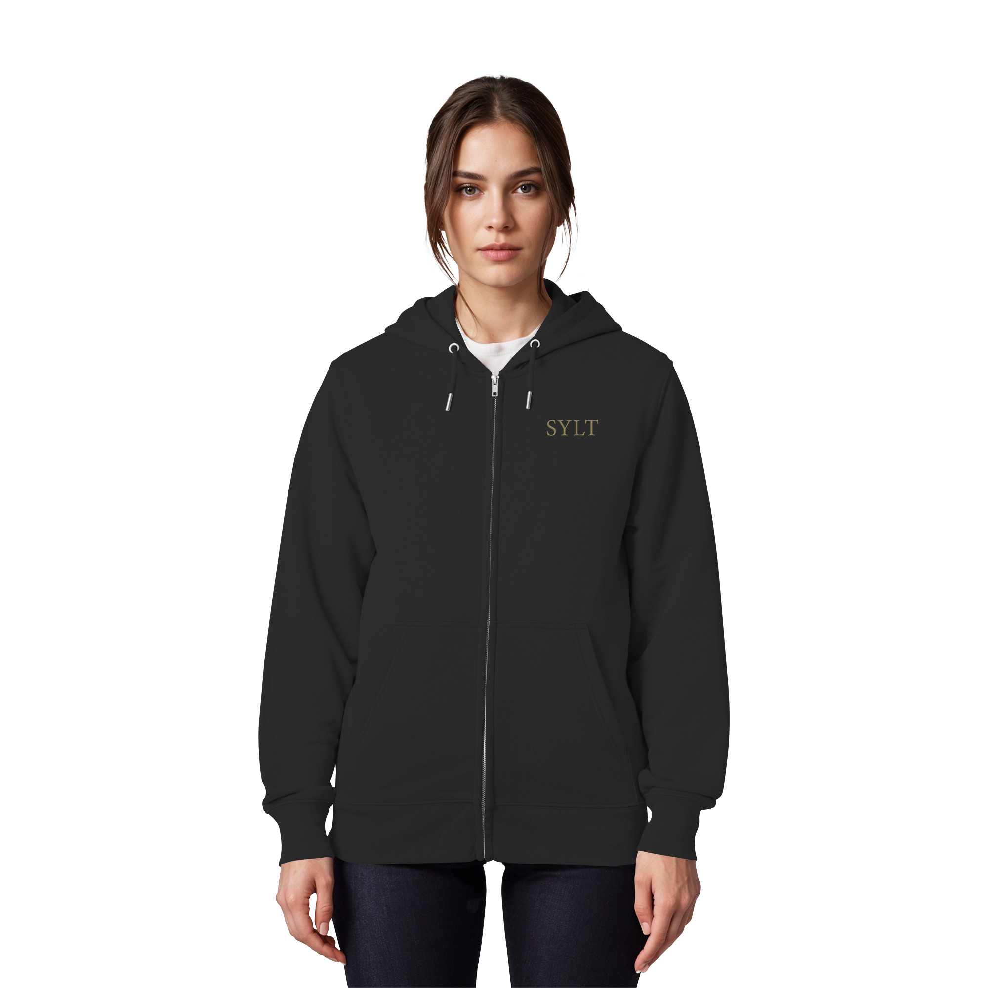 Bruststick & Goldprint Rücken - Organic Premium Zipper