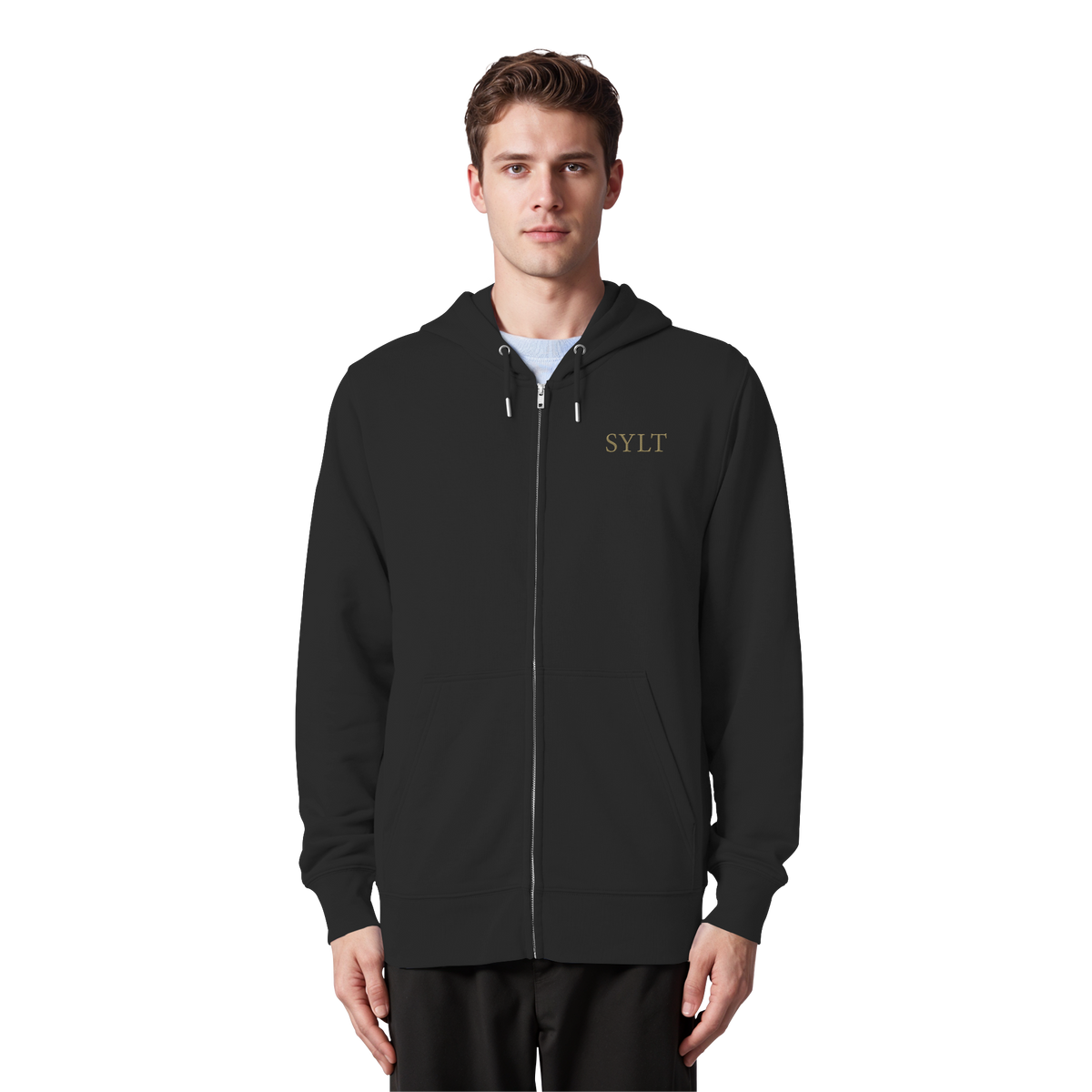 Bruststick & Goldprint Rücken - Organic Premium Zipper