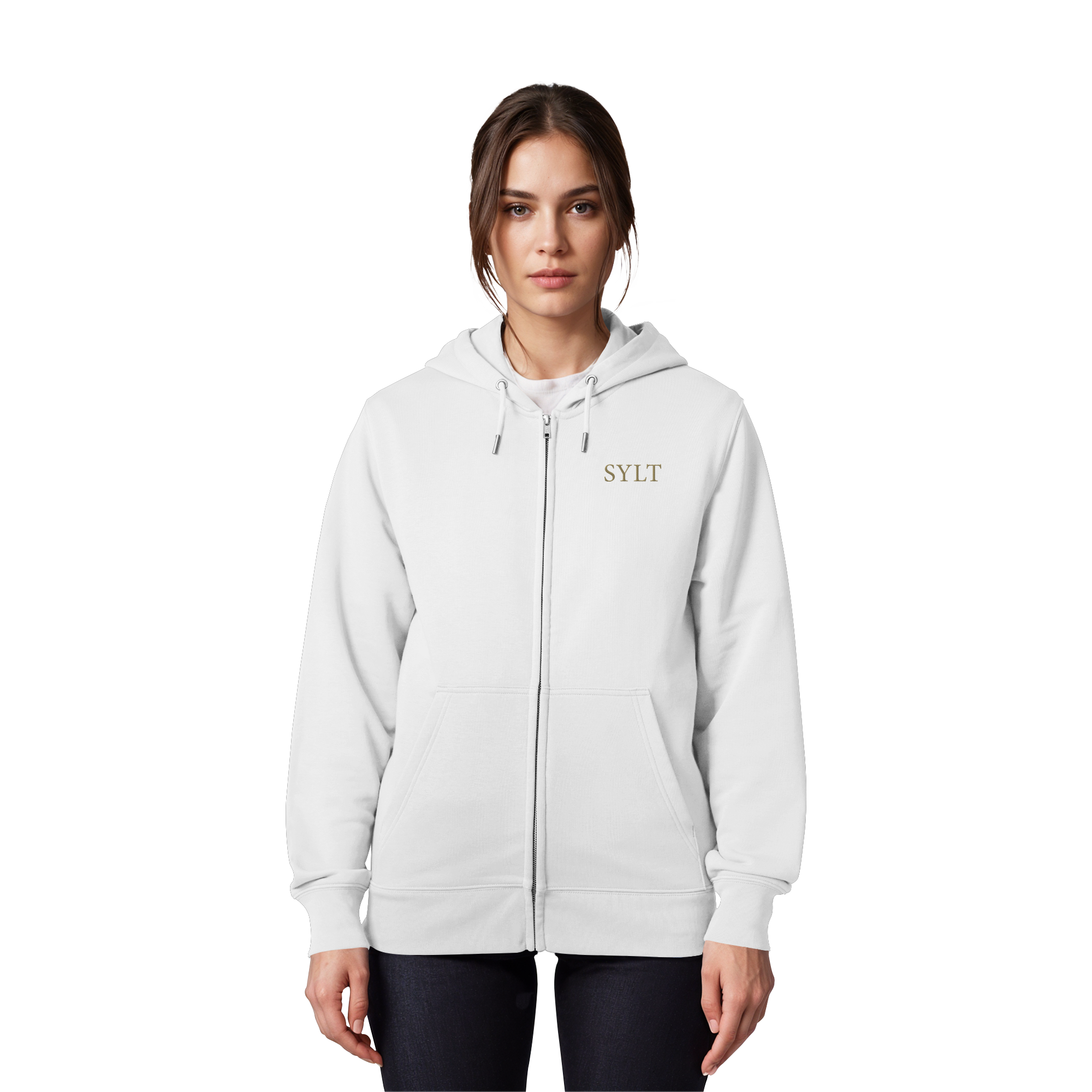 Bruststick & Goldprint Rücken - Organic Premium Zipper
