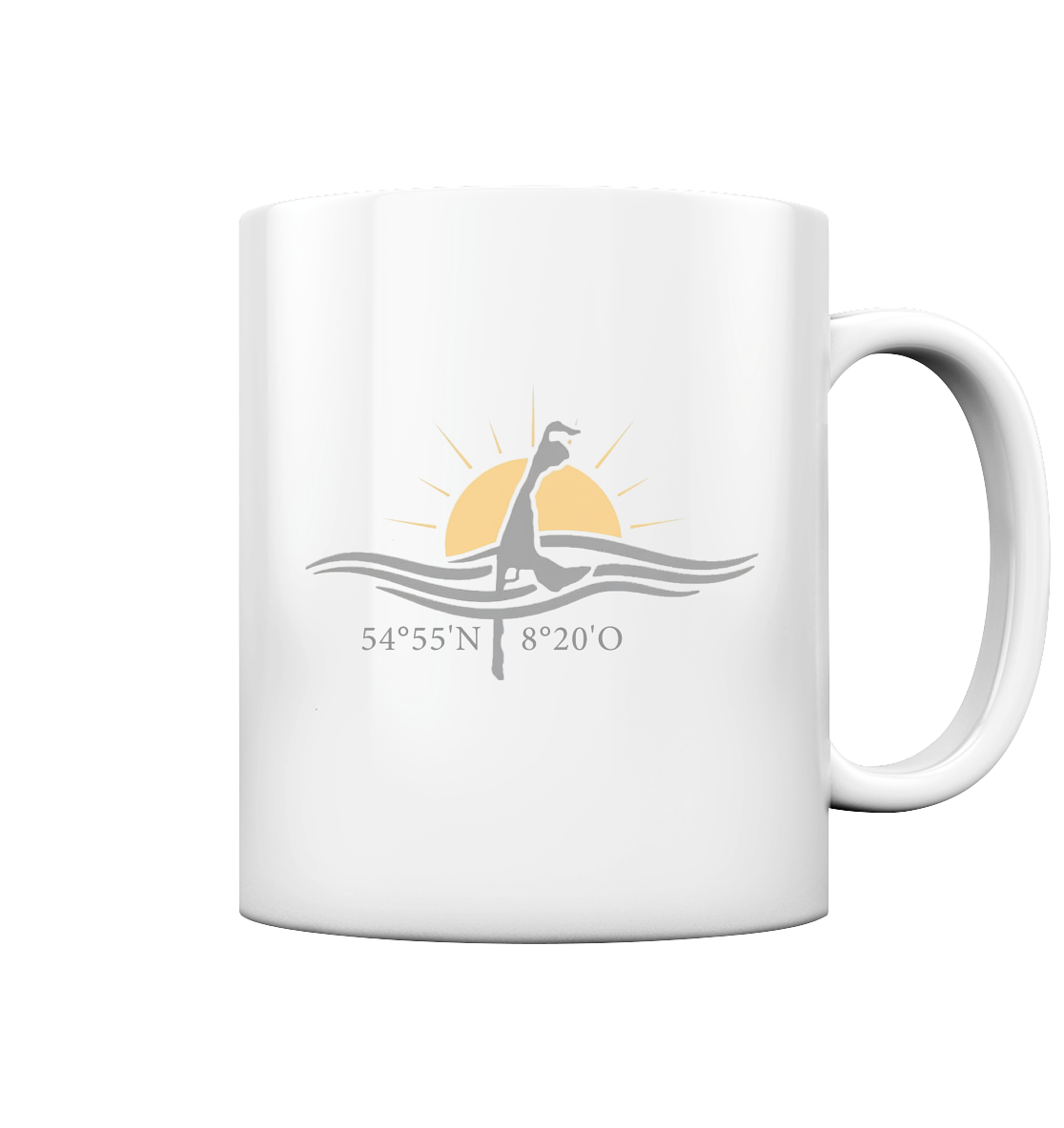Sylt_Welle mit Koordinaten - Tasse glossy
