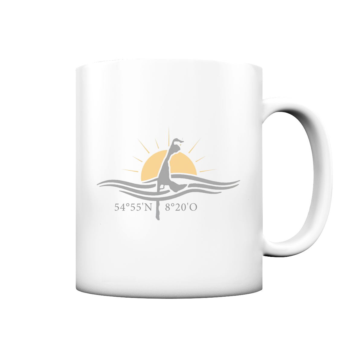 Sylt_Well mit Koordinaten - Tasse matt