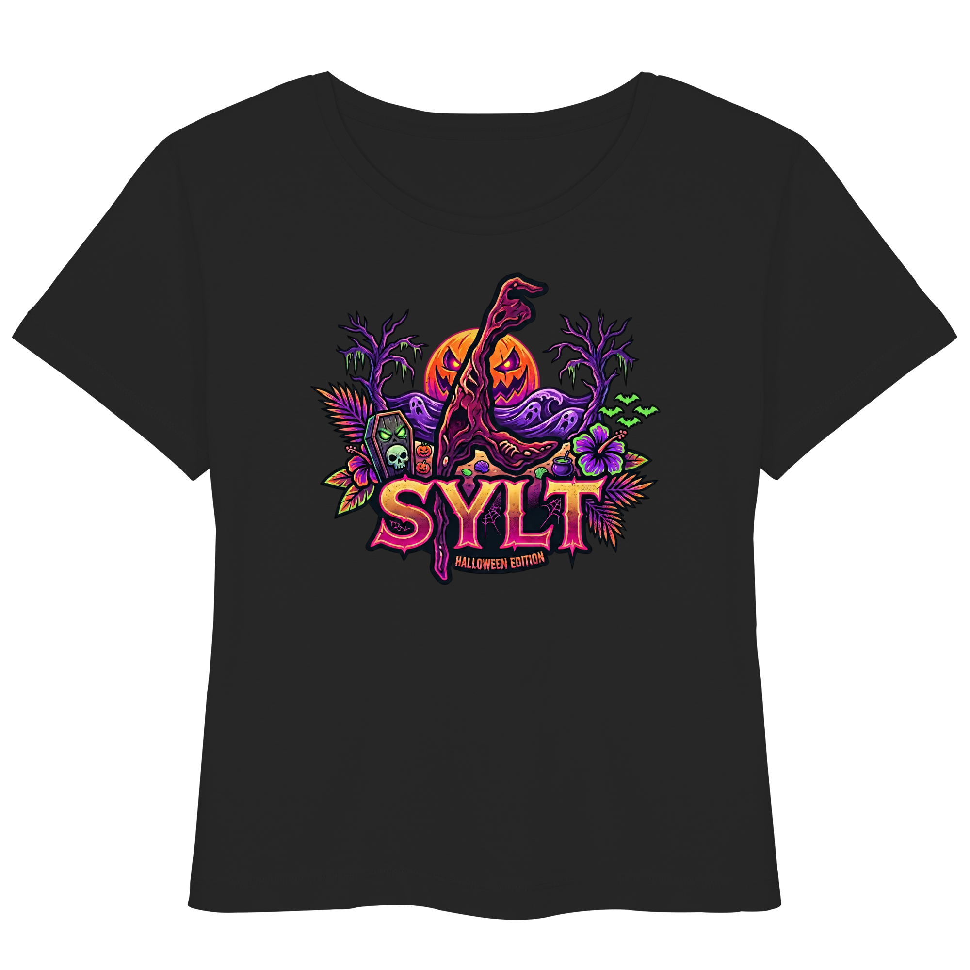 🎃 SYLT HALLOWEEN EDITION – FRAUEN LIGHTWEIGHT T-SHIRT (Brustprint)