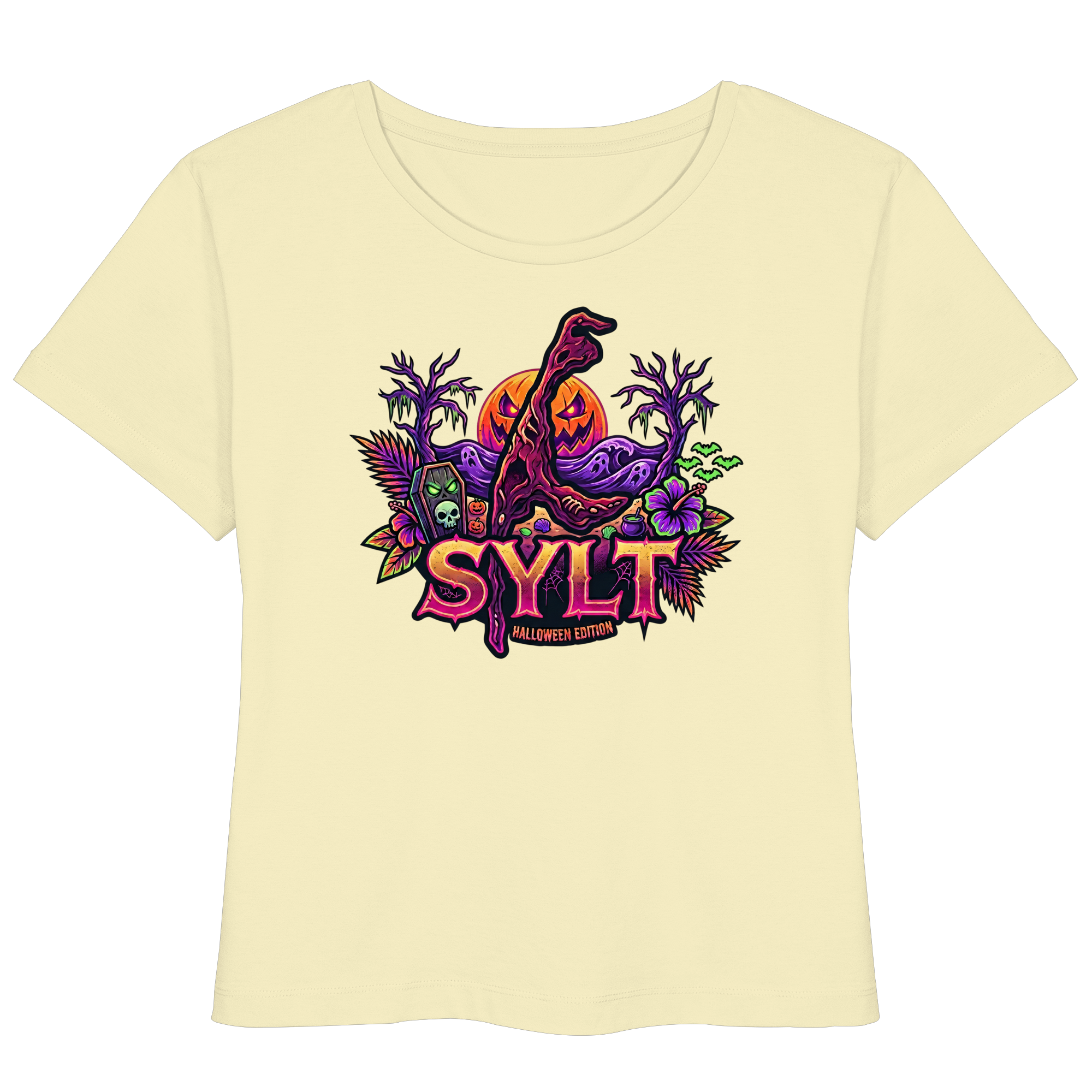 🎃 SYLT HALLOWEEN EDITION – FRAUEN LIGHTWEIGHT T-SHIRT (Brustprint)