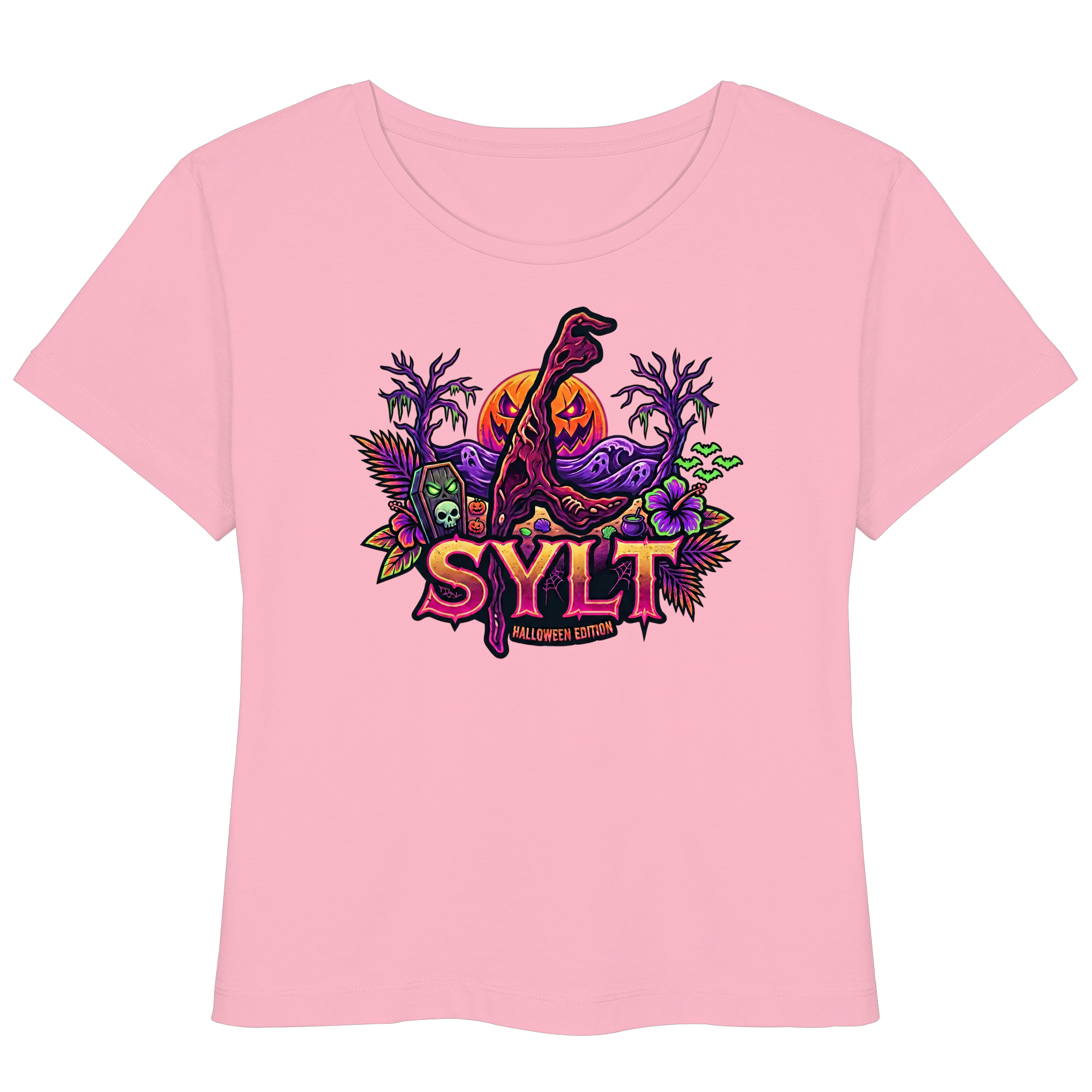 🎃 SYLT HALLOWEEN EDITION – FRAUEN LIGHTWEIGHT T-SHIRT (Brustprint)