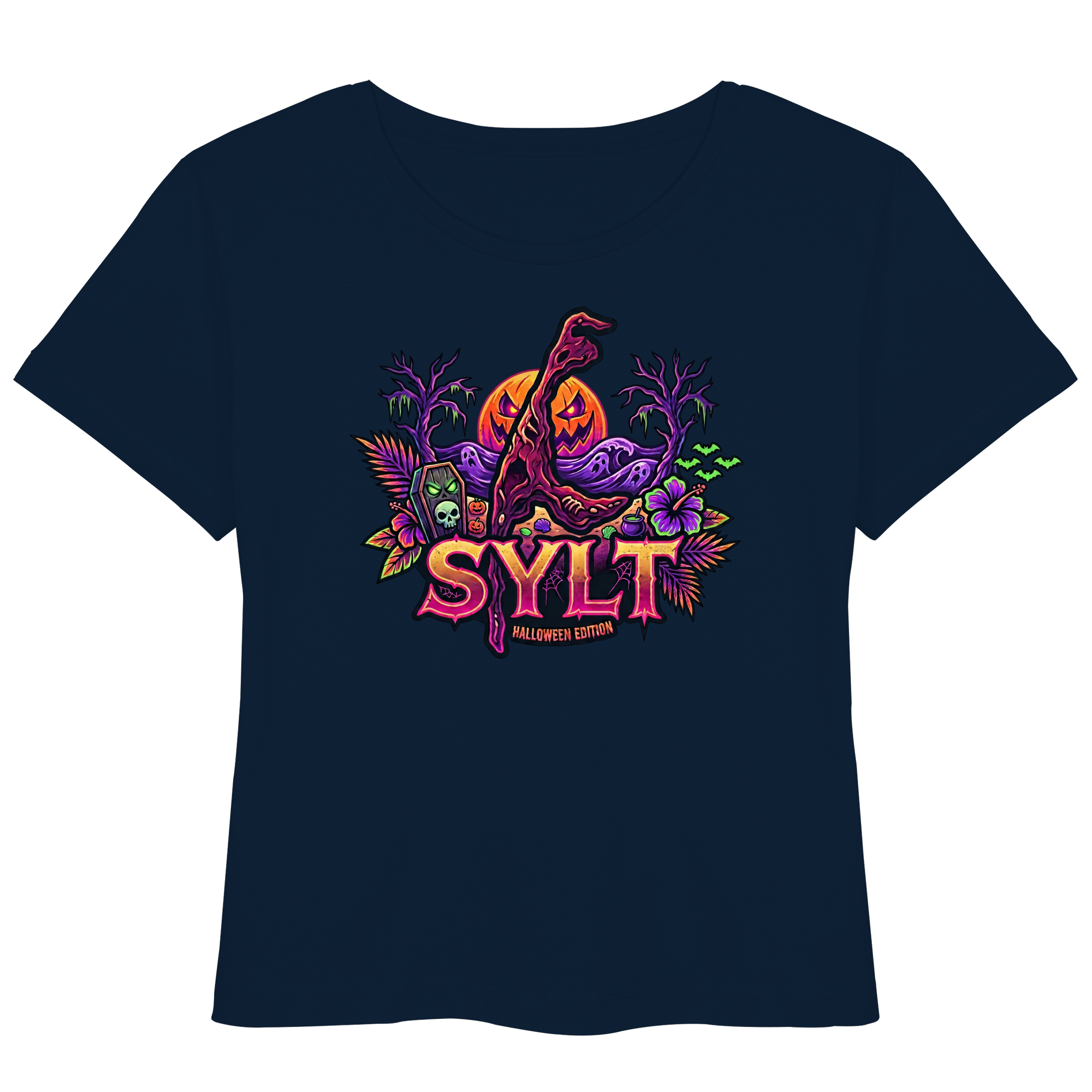 🎃 SYLT HALLOWEEN EDITION – FRAUEN LIGHTWEIGHT T-SHIRT (Brustprint)